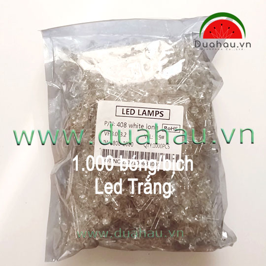 100 Bóng LED Trắng 5mm