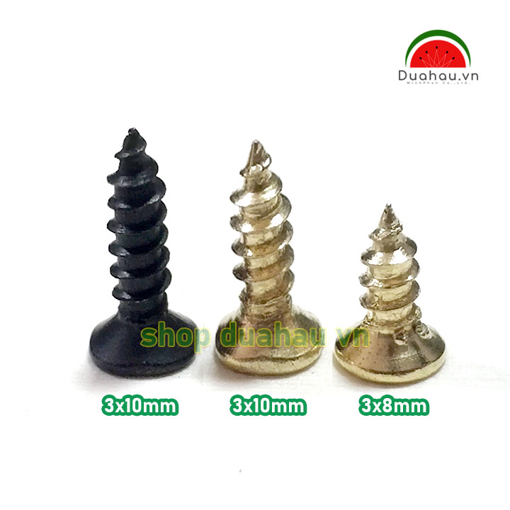 [1 ký] Vít 3x10mm Đầu Bằng - vàng Gold