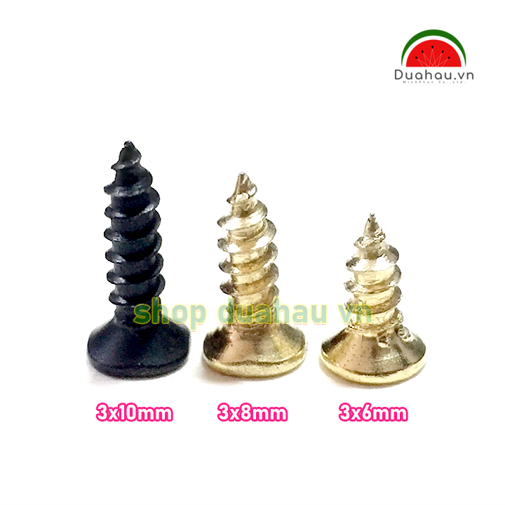 [1 ký] Vít 3x6mm Đầu Bằng - Vàng Gold
